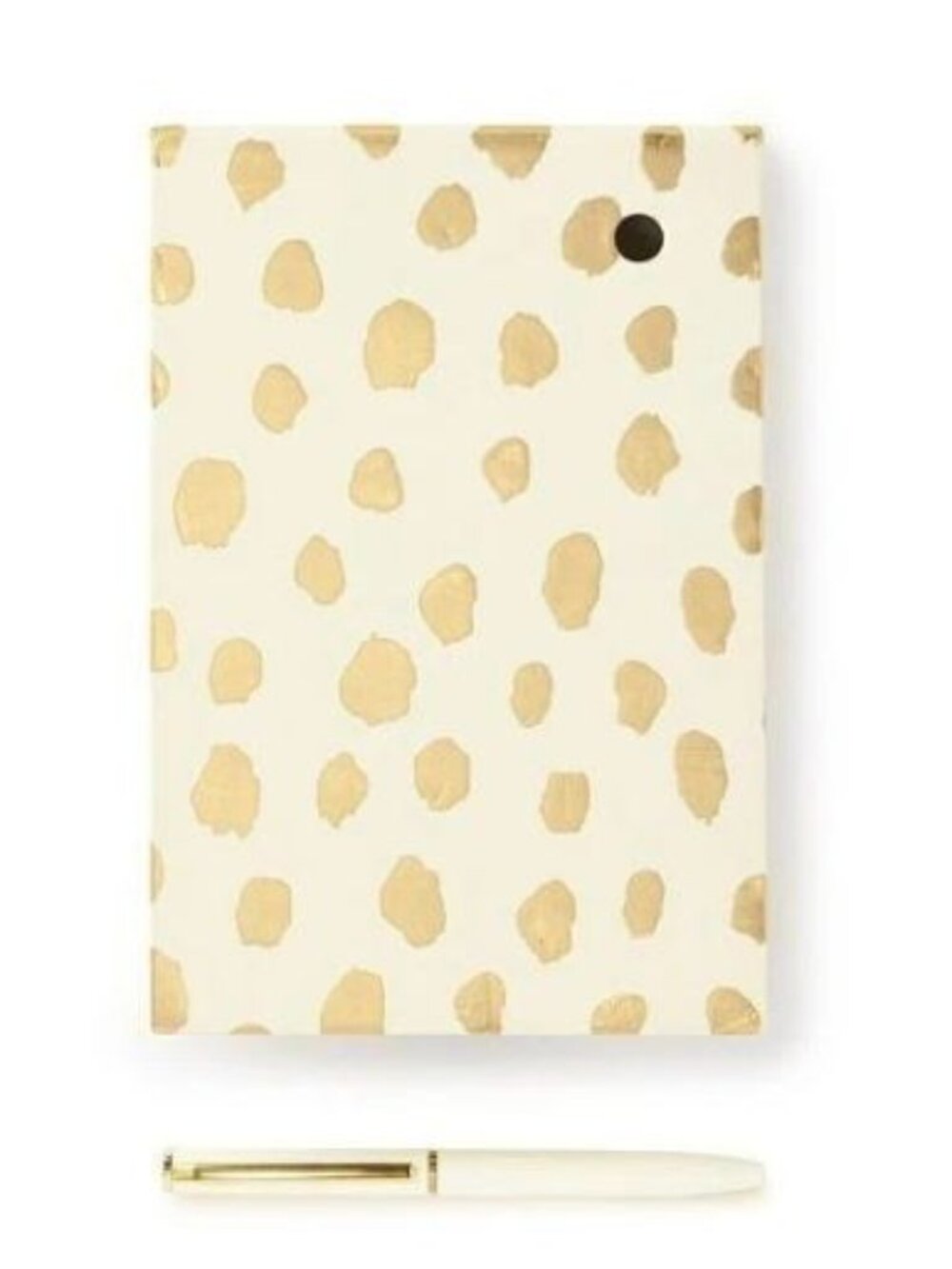 NWT Kate Spade New York Loose Note Holder W/Pen Gold Flamingo Dot 250 SHETS GOLD